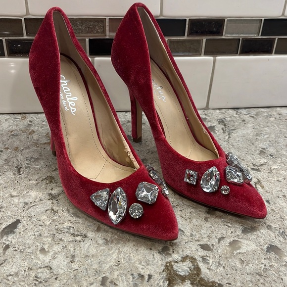 Charles By Charles David Shoes - Charles by Charles David velvet hem embellished pumps